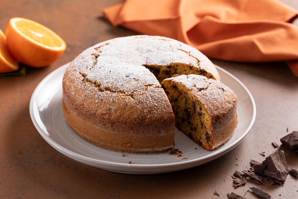 Tarta de naranja y chocolate