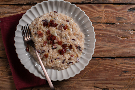 Risotto con achicoria y speck