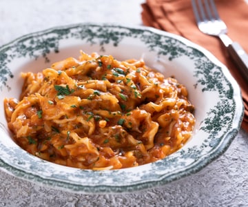 Trofie con salsa de bacalao