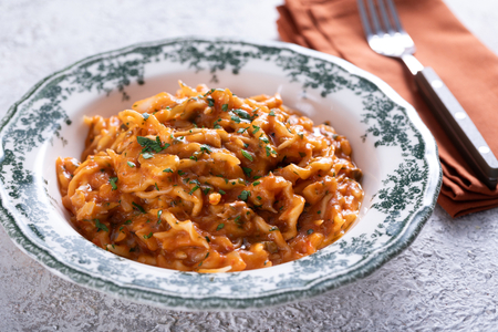 Trofie con salsa de bacalao