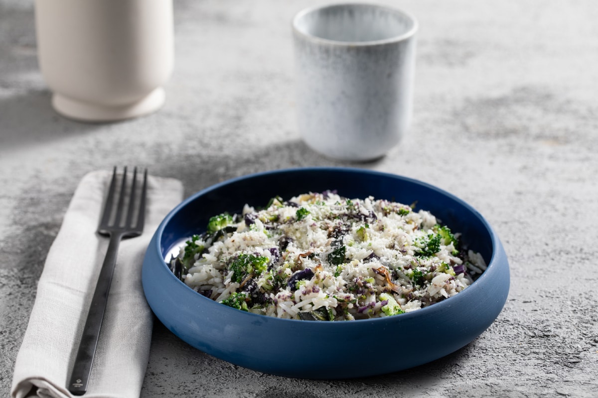 Arroz salteado al coco