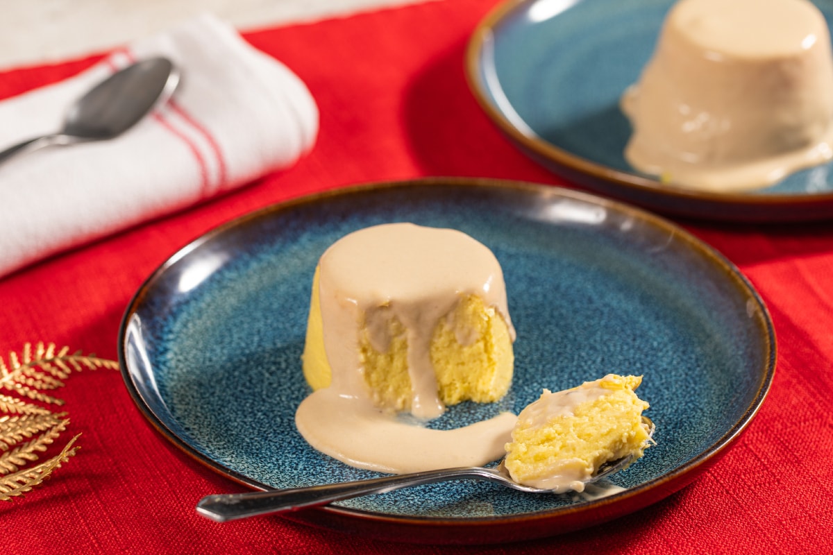 Flan de puerros con salsa de anchoas