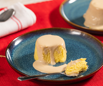 Flan de puerros con salsa de anchoas