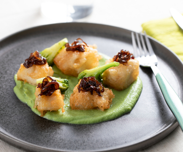 Bacalao en tempura con brócoli