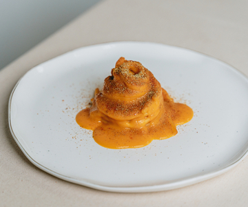 Spaghettone con tomate cherry amarillo