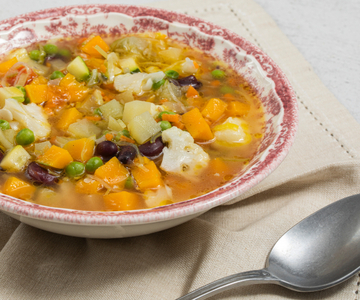 Minestrone de verduras al microondas