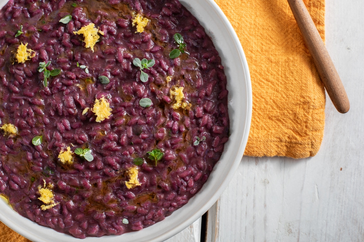 Risotto de cangrejo azul