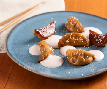 Dumpling de gambas y verduras