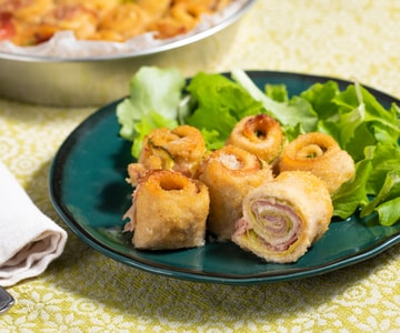Rollitos de pechuga de pollo y calabacín