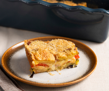 Pastel de verduras al microondas