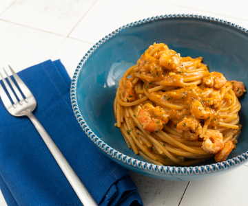 Pasta con gambas