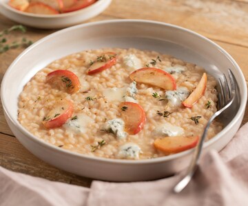 Risotto manzanas y zola