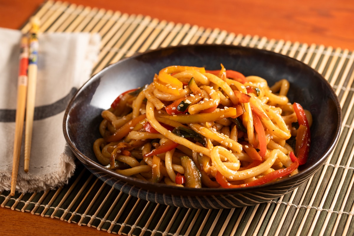 Udon con verduras
