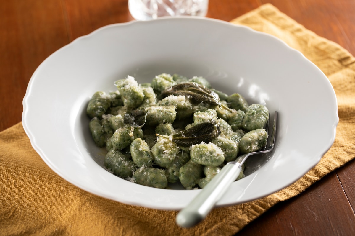 Ñoquis de ricotta con espinacas