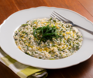 Risotto agretti y limón