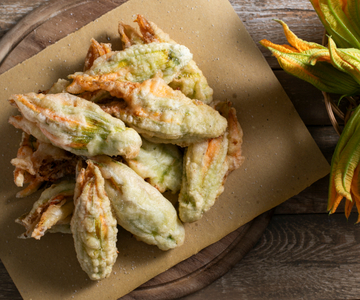 Flores de calabacín rellenas