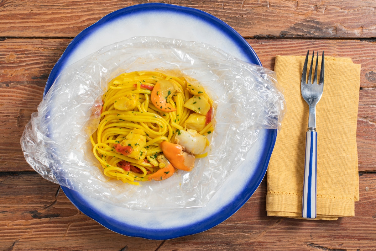 Linguine al cartoccio con vieiras