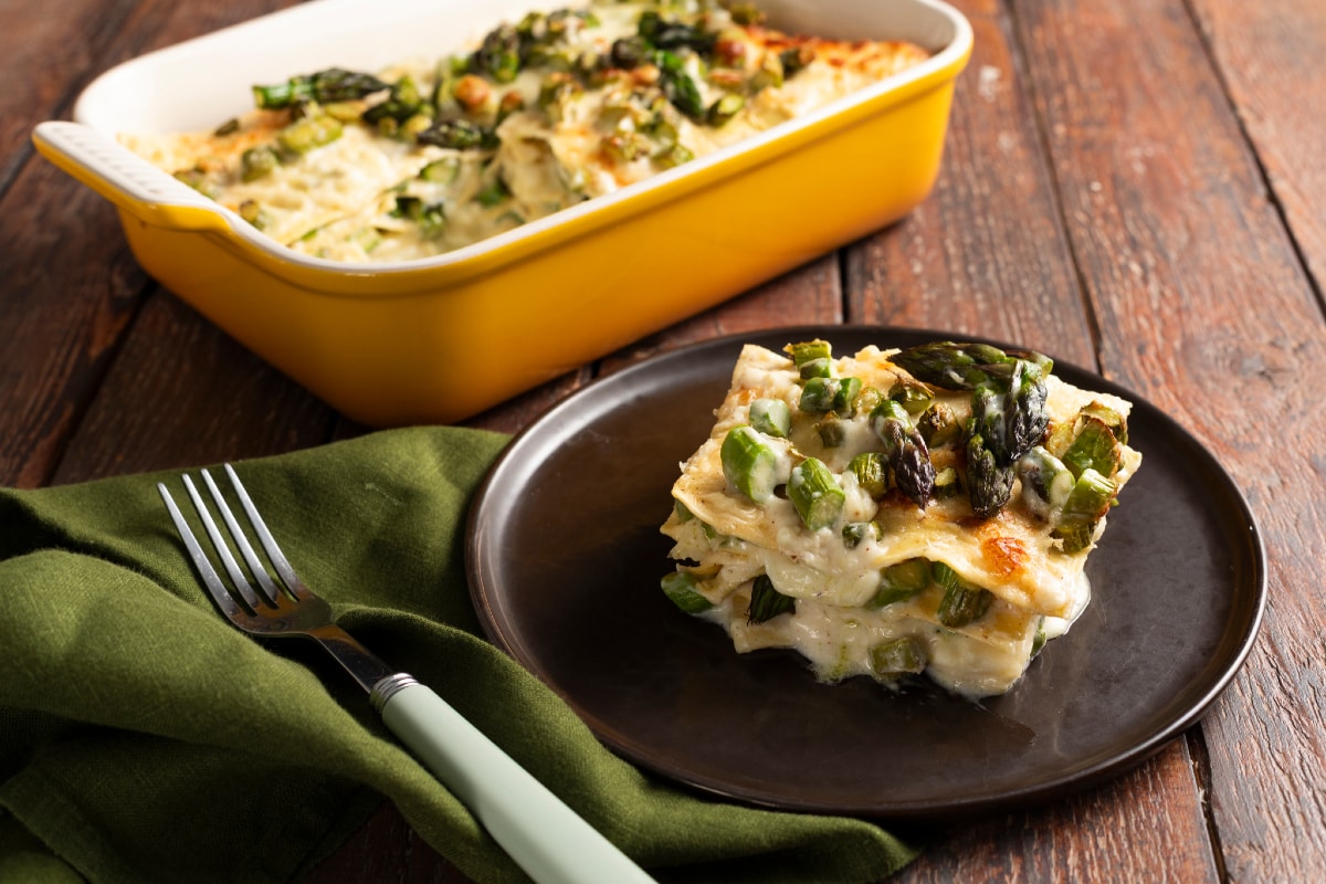 Lasaña con espárragos