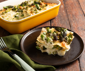 Lasaña con espárragos
