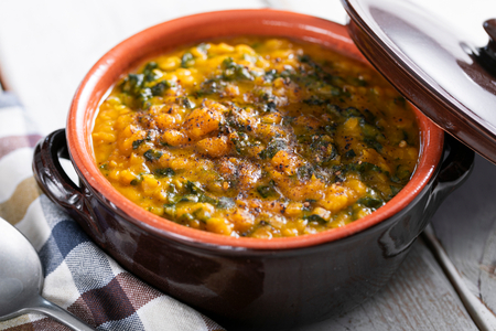 Sopa de calabaza y lentejas