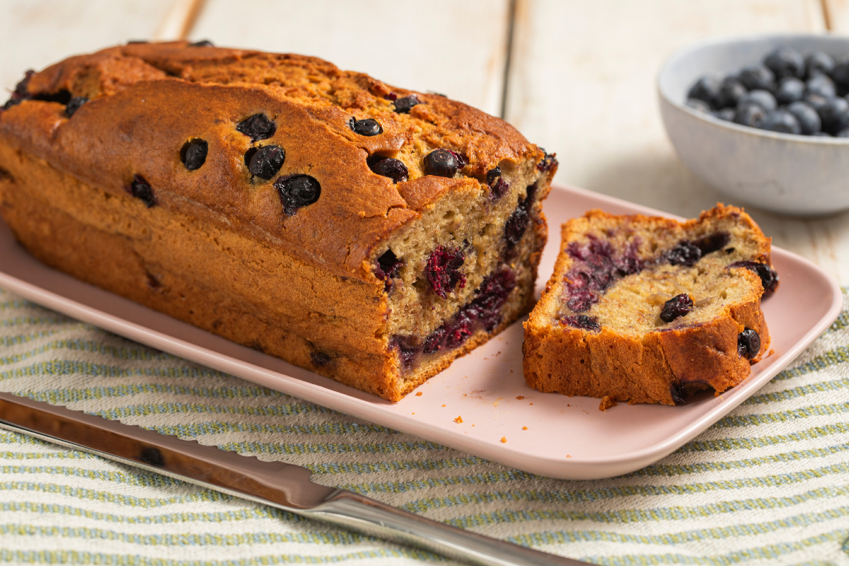 Plumcake de plátano y arándanos