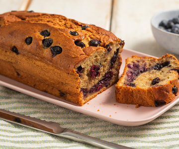 Plumcake de plátano y arándanos