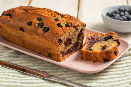 Plumcake de plátano y arándanos