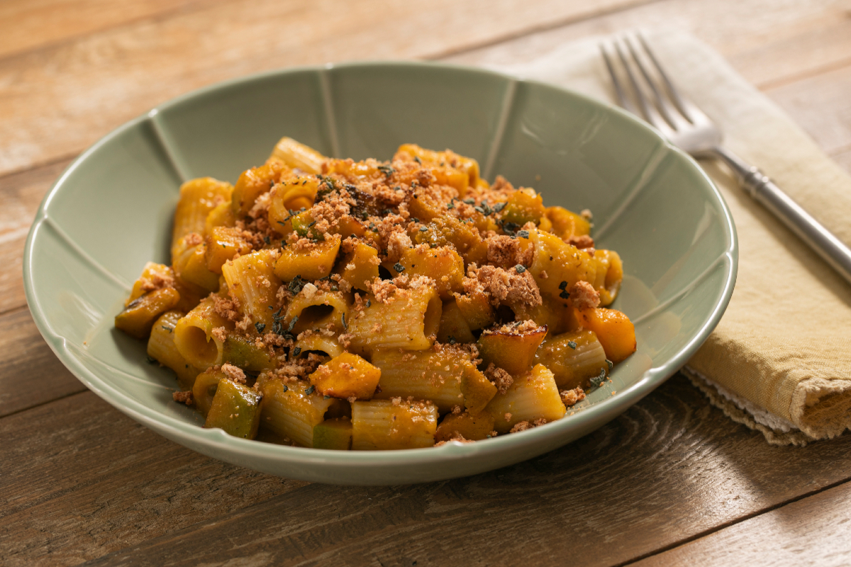 Pasta con calabaza y amaretti