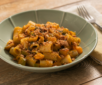 Pasta con calabaza y amaretti