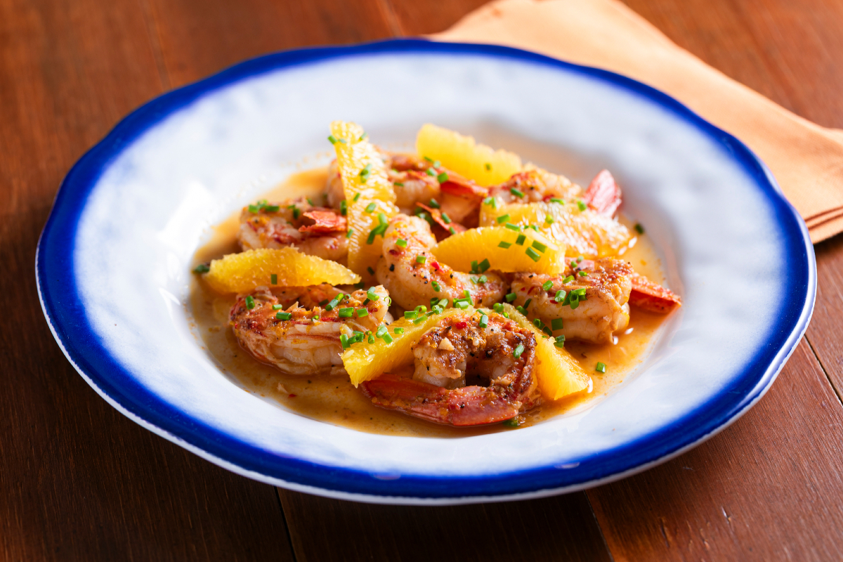 Langostinos a la naranja