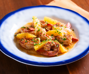 Langostinos a la naranja