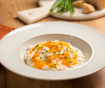 Risotto de caquis y taleggio