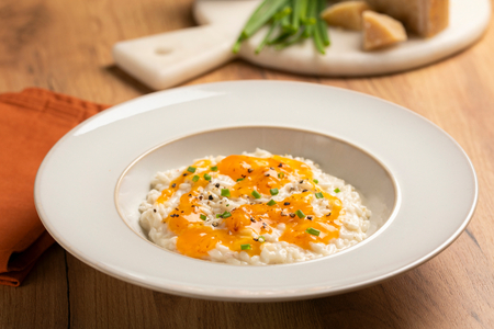 Risotto de caquis y taleggio
