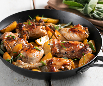 Pollo y patatas a la sartén