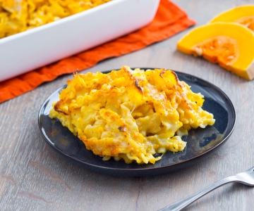 Pasta al horno con calabaza y bechamel de stracchino