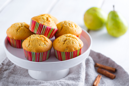 Muffins de arroz, canela y peras