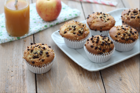 Muffins de manzana y chocolate sin gluten