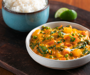Curry de verduras con leche de coco