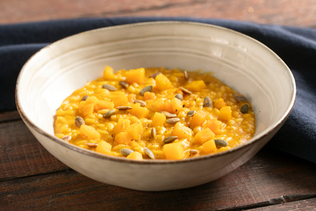 Risotto de calabaza y semillas