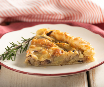 Tarta salada de radicchio y patatas