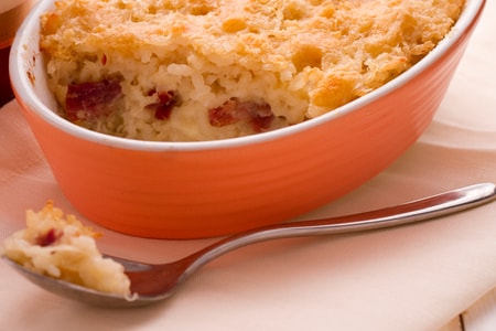 Timbal de arroz con 4 quesos