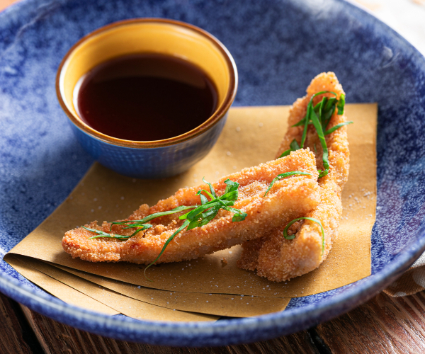 Salmonetes fritos con salsa agridulce