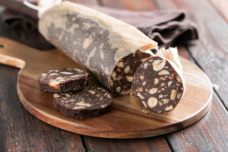 Salami de chocolate vegano