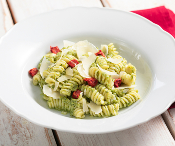 Pasta con crema de escarola y nduja