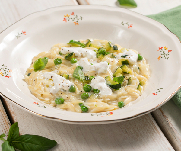 Pastina cremosa de primavera