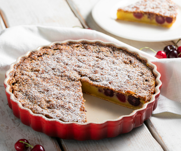 Clafoutis de cerezas sin lactosa y sin gluten
