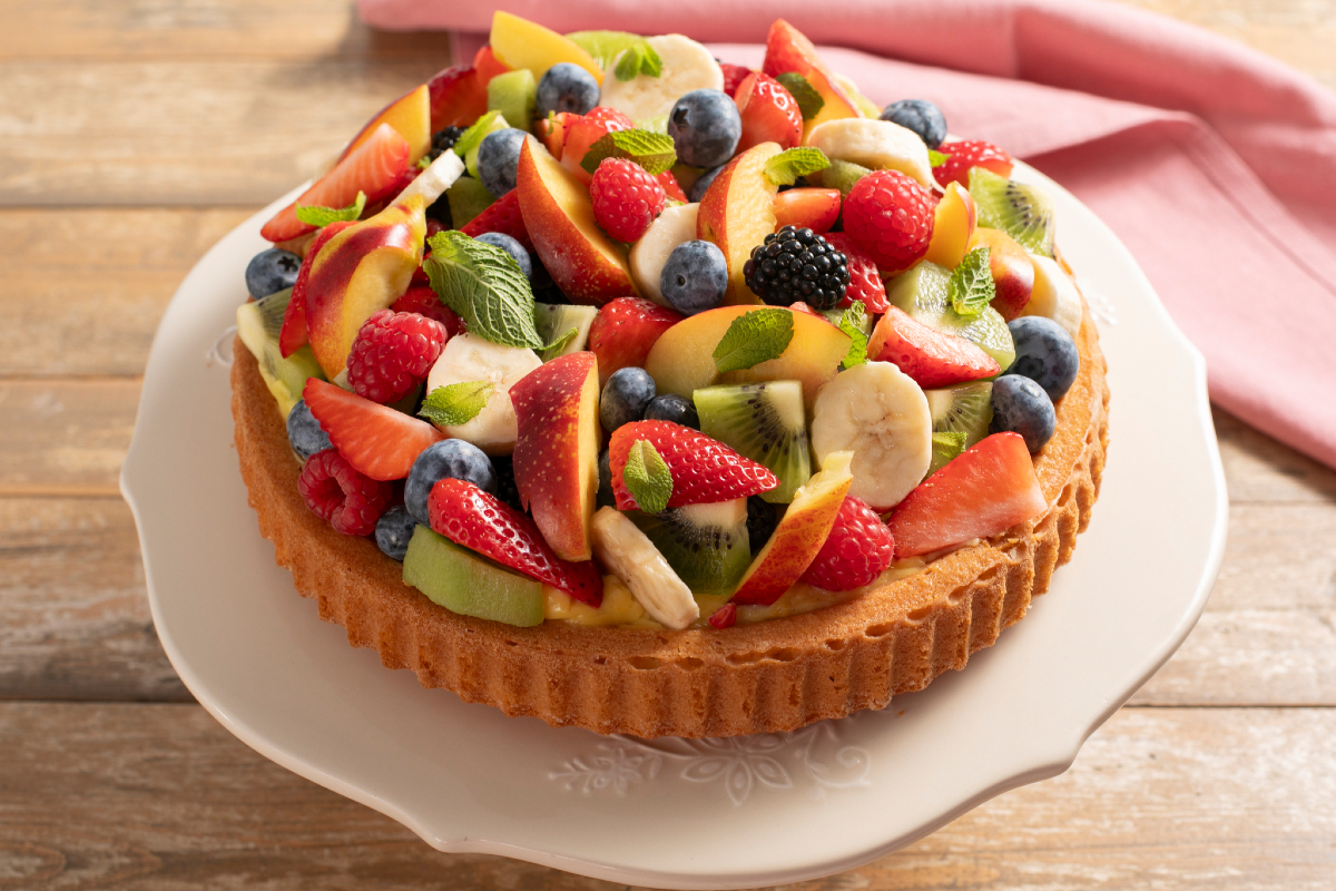 Tarta de fruta suave