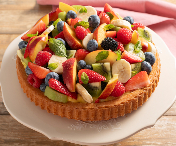 Tarta de fruta suave