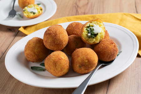 Arancini con judías verdes