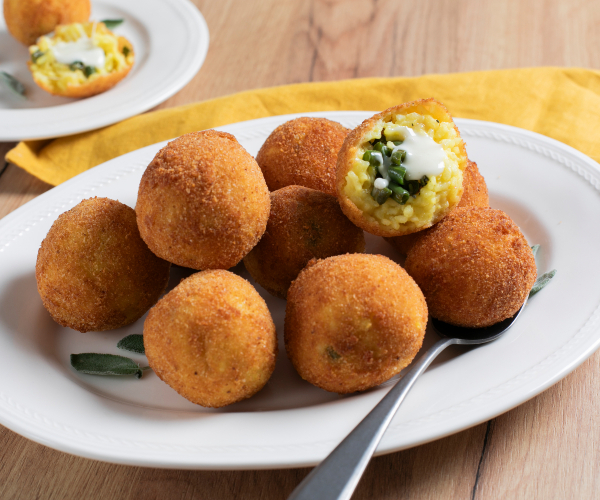 Arancini con judías verdes